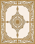 Golden Baroque Scroll Medallion Rug