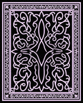 Elegant Scrollwork Black Pink Rug