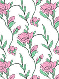 Elegant Pink Floral Vine Pattern Rug