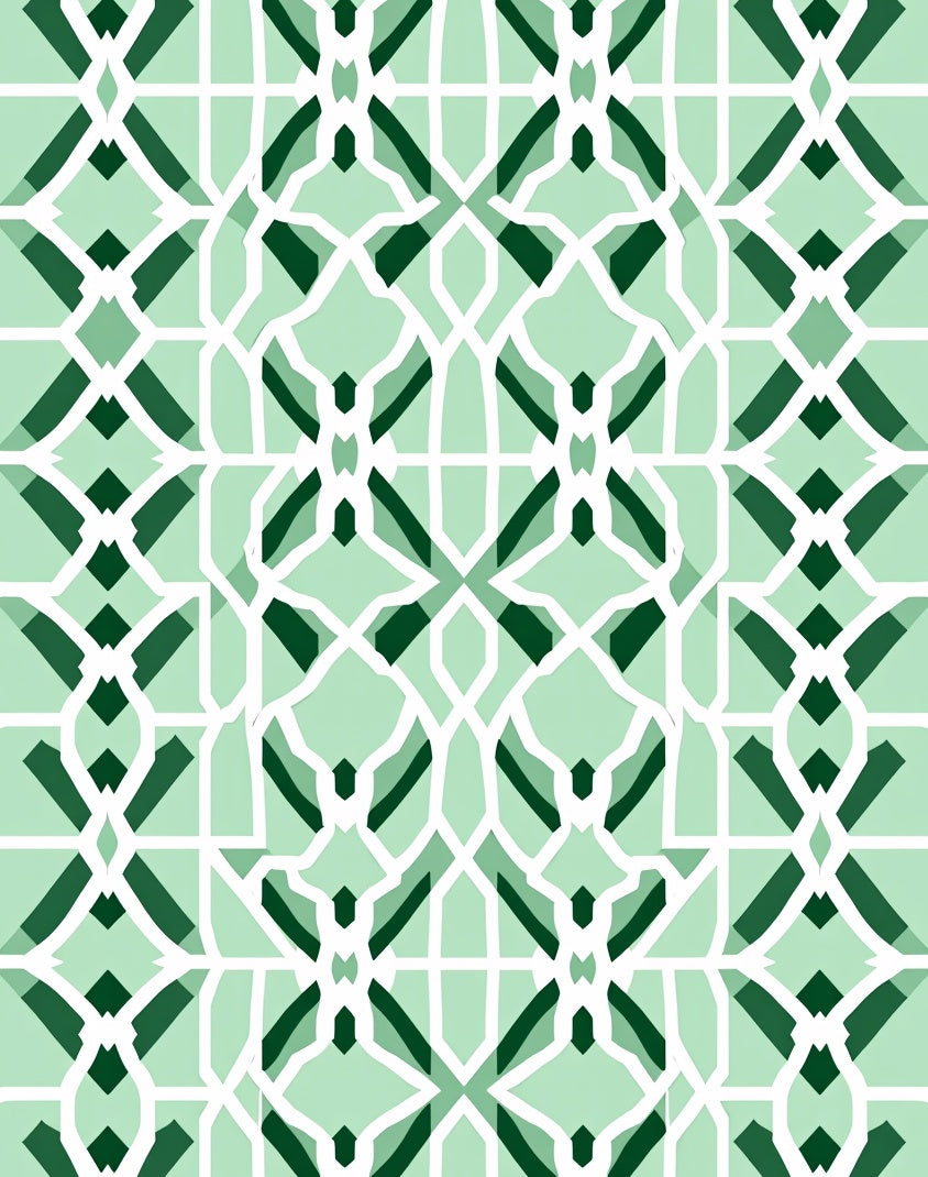 Geometric Lattice Garden Pattern Rug