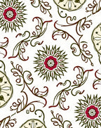 Crimson floral vine motif Rug