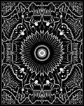 Monochromatic Floral Mandala Pattern Rug