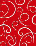 Whimsical Red White Swirl Design Rug