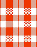 Orange White Tartan Pattern Rug