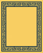 Navy Blue Geometric Border Design Rug