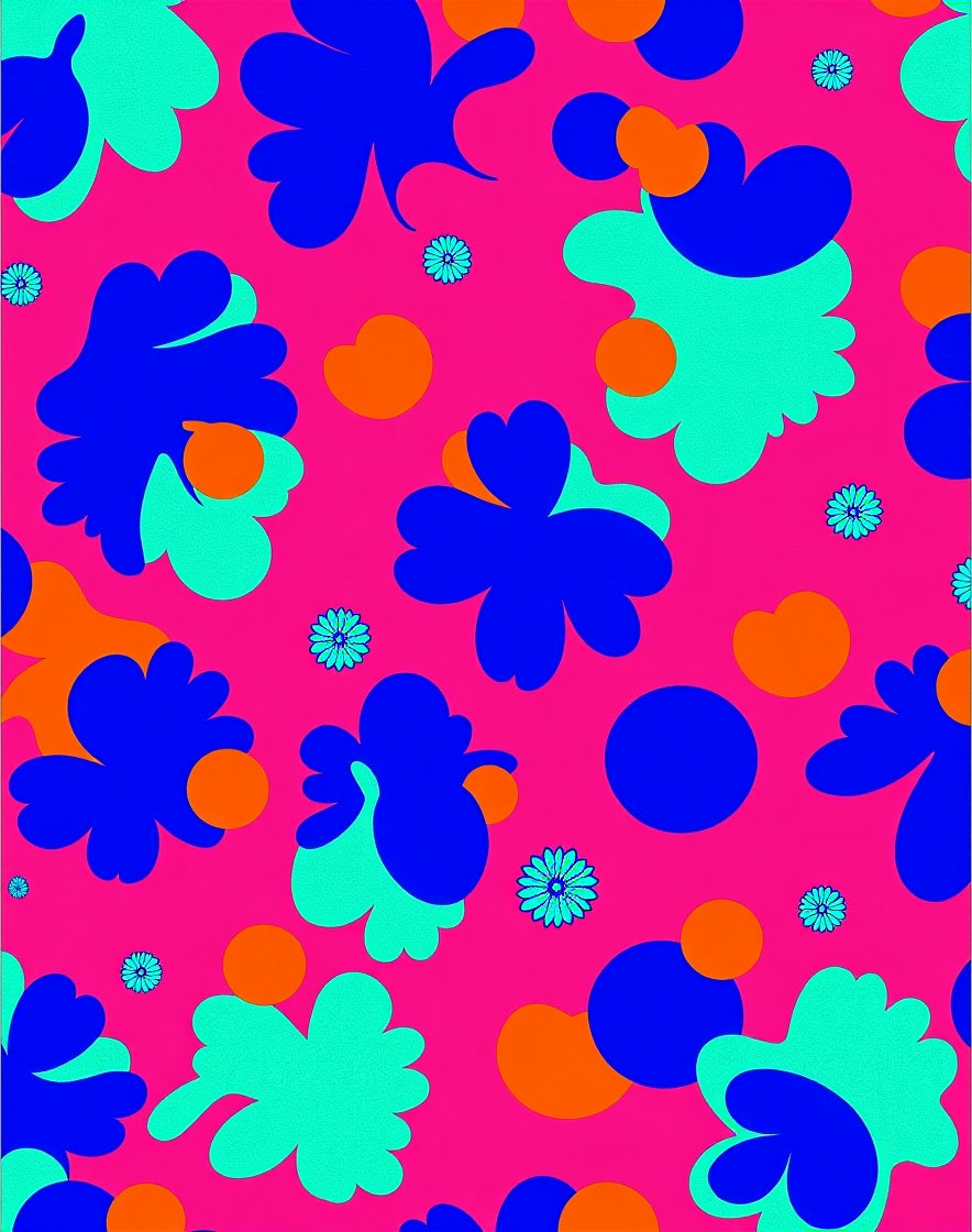 Vibrant Floral Dot Pattern Rug