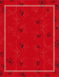 Vibrant Red Floral Butterfly Pattern Design Rug