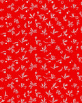 Red White Foliage Pattern Rug