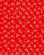 Red White Foliage Pattern Rug