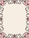 Pink Floral Swirls With Brown Accents Rug