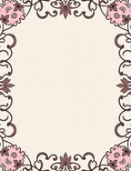 Pink Floral Swirls With Brown Accents Rug