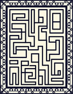 Navy Geometric Labyrinth Rug