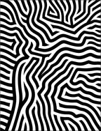 Bold Black White Abstract Lines Rug