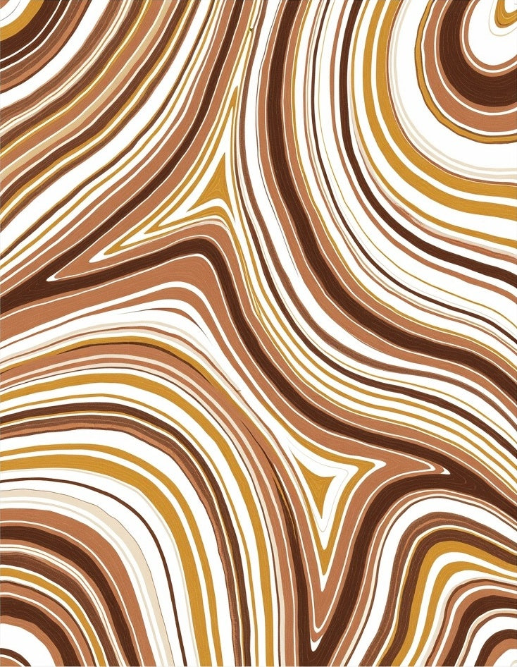 Warm Earthy Swirl Pattern Rug