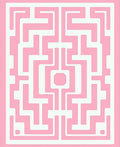 Pink Geometric Maze Pattern Rug