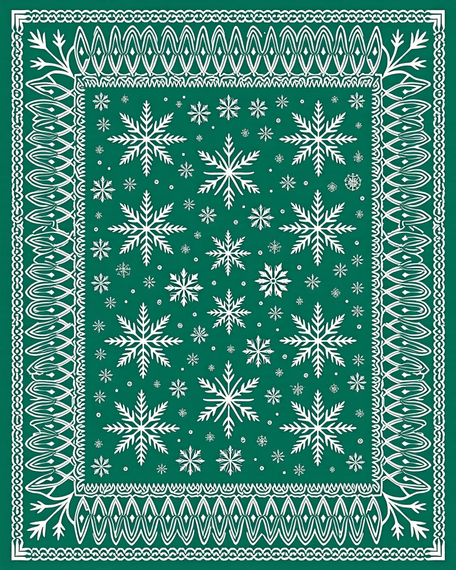 Ornate Snowflake Pattern Design Rug