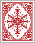 Ornate Red Filigree Mandala Pattern Rug