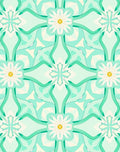 Teal Floral Abstract Pattern Rug