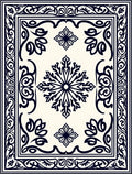 Ornate Floral Scrollwork Pattern Rug