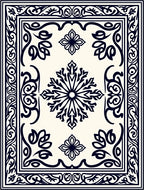 Ornate Floral Scrollwork Pattern Rug