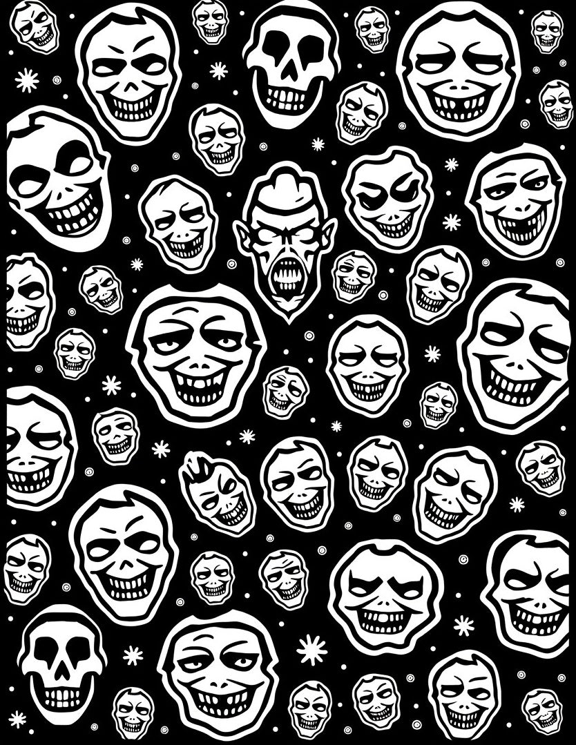 Grotesque Skull Graphic Pattern Rug