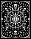Ornate Black White Skull Statement Rug