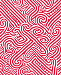 Bold Red Swirls Lines Pattern Rug