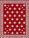 Red Snowflake Pattern Rug