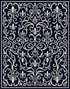 Classic Ivory Scroll Pattern Rug