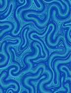 Abstract Blue Swirl Triangle Pattern Rug