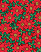 Bold Red Floral Pattern Rug