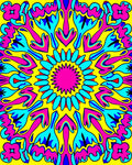 Vibrant Neon Psychedelic Mandala Rug