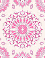 Pink Mandala Flower Pattern Rug