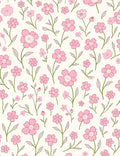 Delicate Pink Floral Pattern Rug