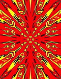 Bold Red Yellow Abstract Pattern Rug