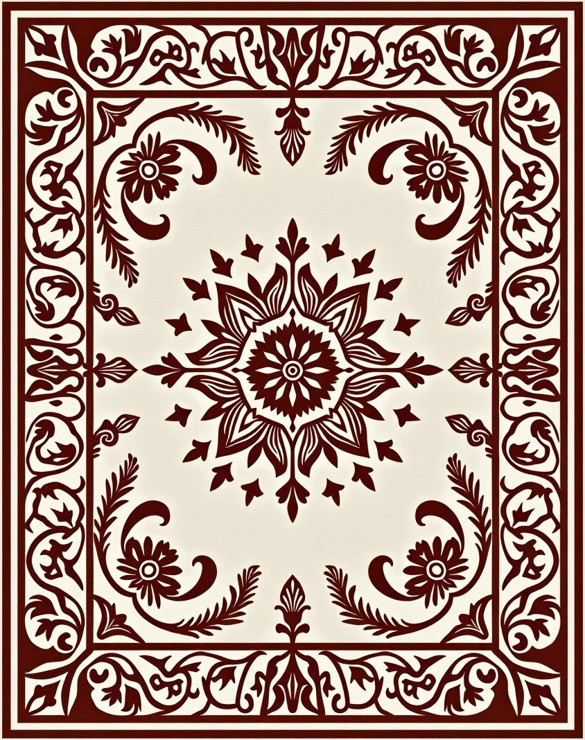 Traditional Floral With Scrollwork Pattern Rug