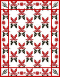Red Black Abstract Butterfly Pattern Rug