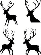 Black Stag Silhouette Quartet Rug