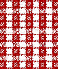 Bold Red White Checkered Loom Pattern Rug