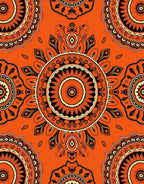 Bold Orange Mandala Pattern Rug