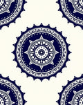Indigo Cream Mandala Design Rug