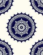Indigo Cream Mandala Design Rug