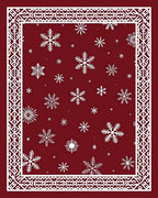 Snowflake Festive Border Design Rug