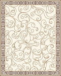Curving Vine Border With Cream Background Rug