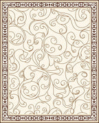 Curving Vine Border With Cream Background Rug
