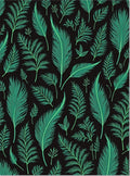 Emerald Green Feather Fern Pattern Rug
