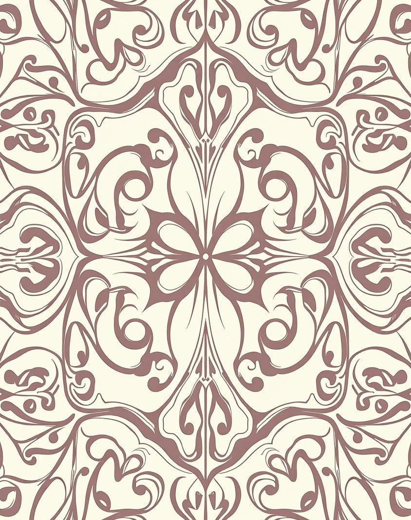 Elegant Floral Swirl Pattern Design Rug