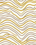 Warm Toned Wavy Stripe Pattern Rug