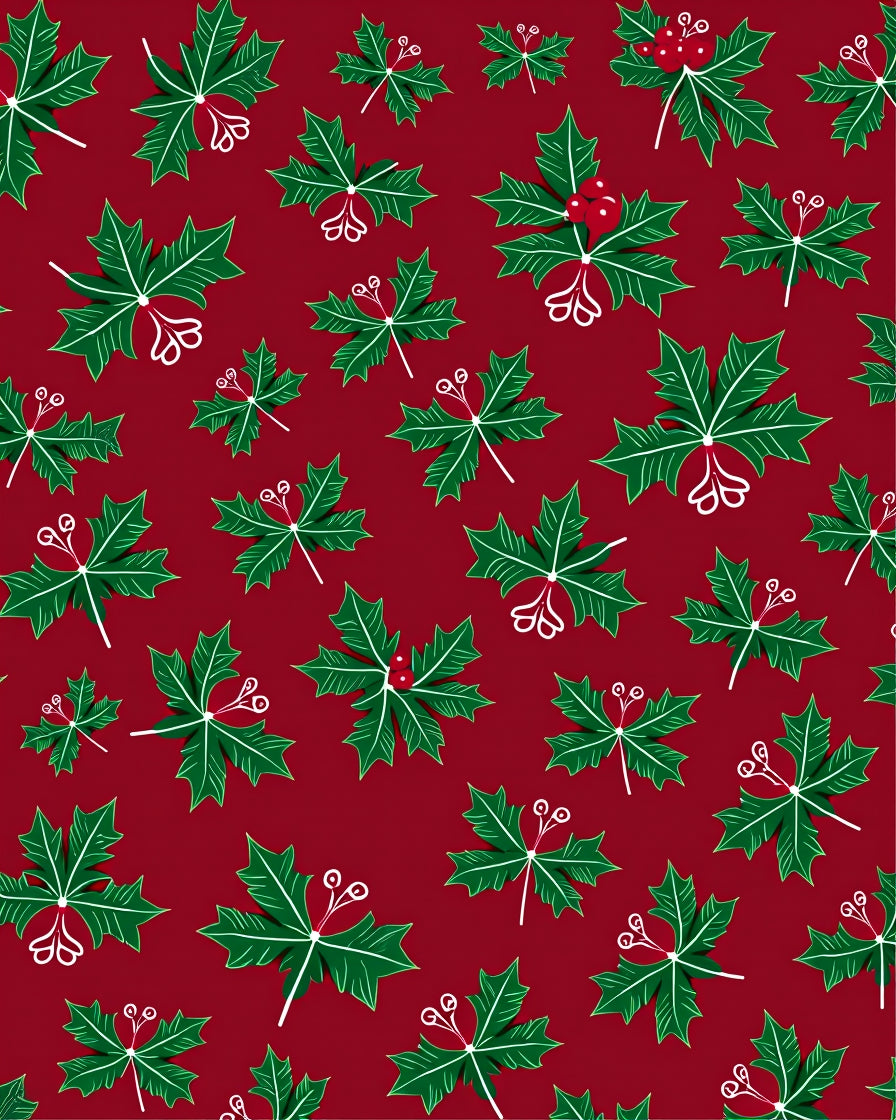 Festive Holly Berry Print Design Rug