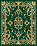 Emerald Green Golden Vine Manor Rug